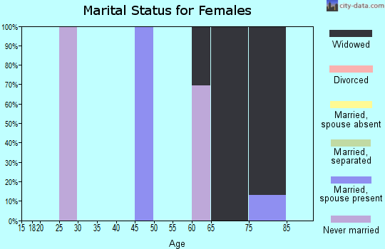 Zip code 32970 marital status for females