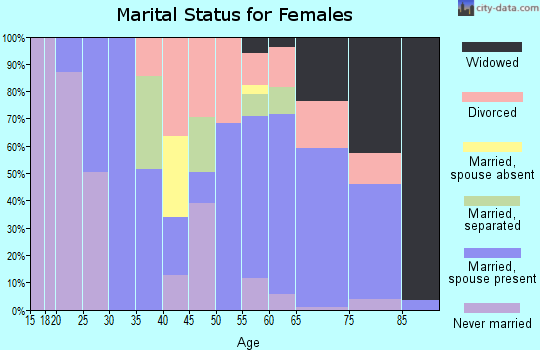 Zip code 32976 marital status for females