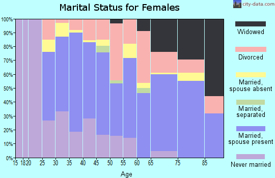 Zip code 33019 marital status for females