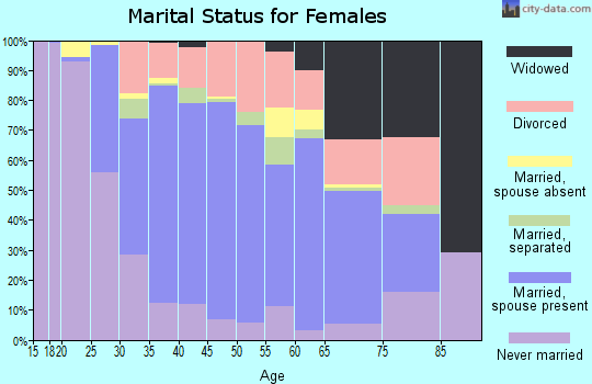 Zip code 33029 marital status for females