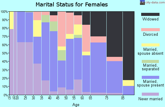 Zip code 33037 marital status for females