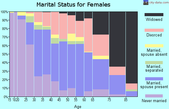 Zip code 33065 marital status for females