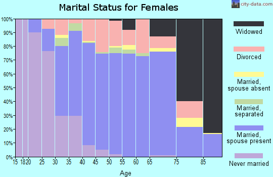 Zip code 33067 marital status for females