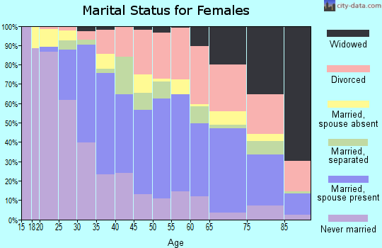 Zip code 33134 marital status for females