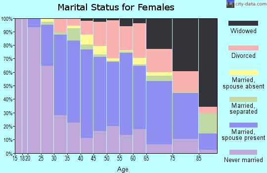 Zip code 33143 marital status for females