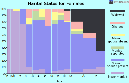 Zip code 33146 marital status for females