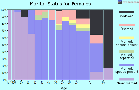 Zip code 33158 marital status for females