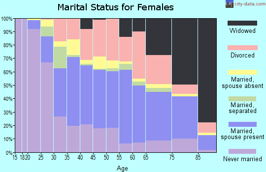 Zip code 33174 marital status for females