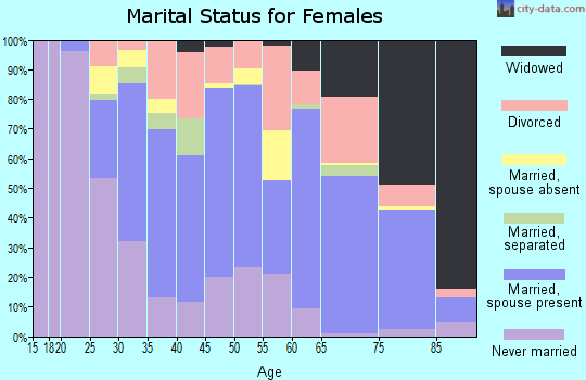 Zip code 33180 marital status for females