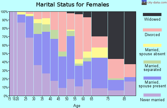 Zip code 33181 marital status for females