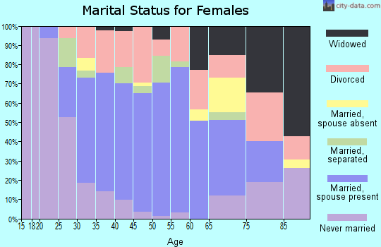 Zip code 33182 marital status for females