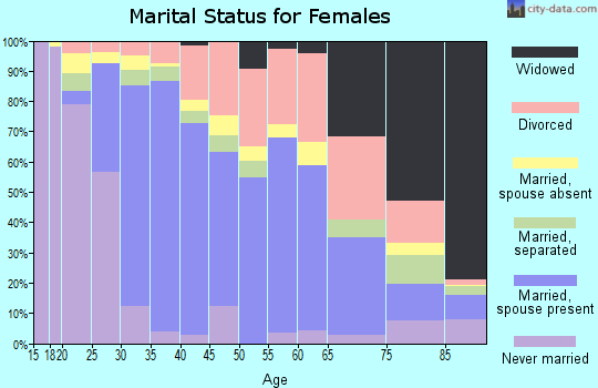 Zip code 33185 marital status for females