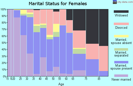 Zip code 33189 marital status for females