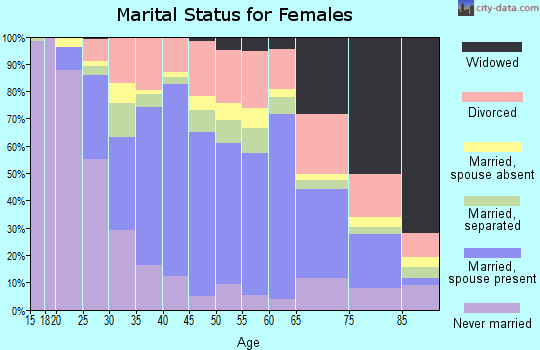 Zip code 33193 marital status for females
