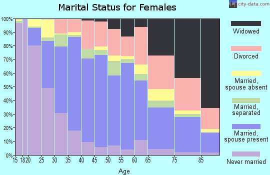 Zip code 33196 marital status for females