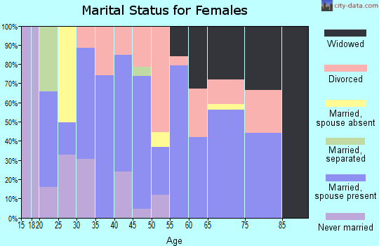 Zip code 33538 marital status for females