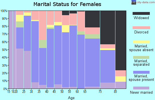 Zip code 33572 marital status for females