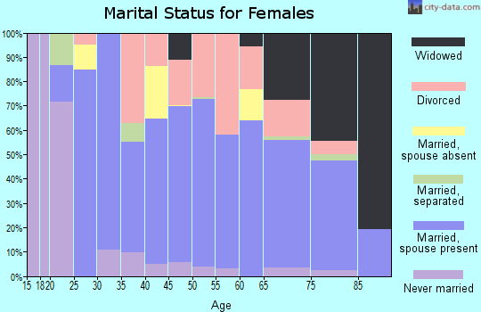 Zip code 33597 marital status for females