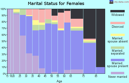 Zip code 33598 marital status for females