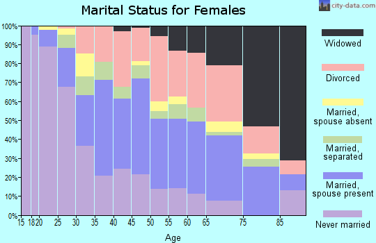 Zip code 33604 marital status for females