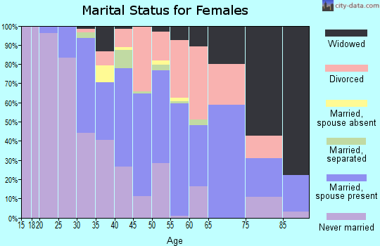 Zip code 33609 marital status for females
