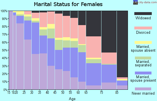 Zip code 33610 marital status for females