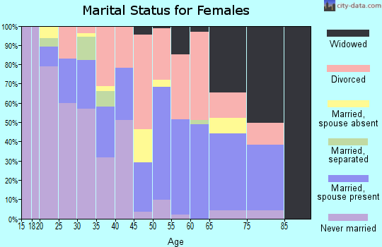 Zip code 33616 marital status for females