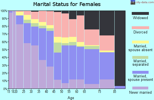 Zip code 33619 marital status for females