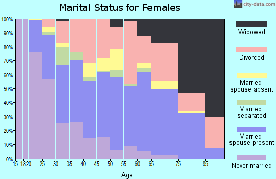 Zip code 33634 marital status for females