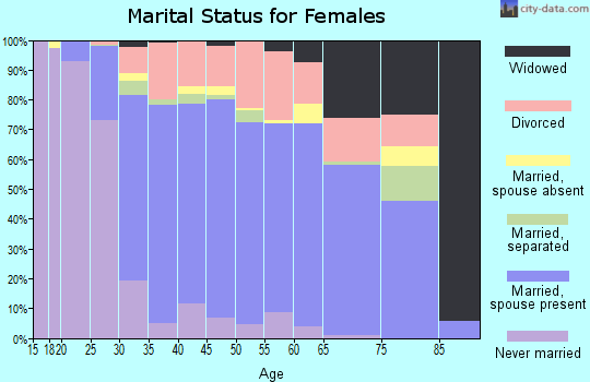 Zip code 33647 marital status for females