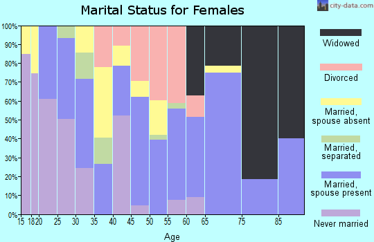 Zip code 33834 marital status for females