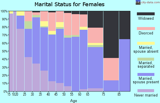 Zip code 33909 marital status for females