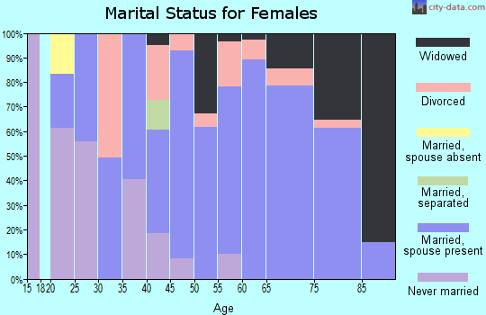 Zip code 33947 marital status for females