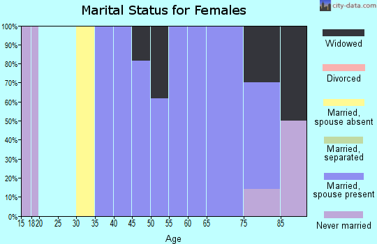 Zip code 35035 marital status for females