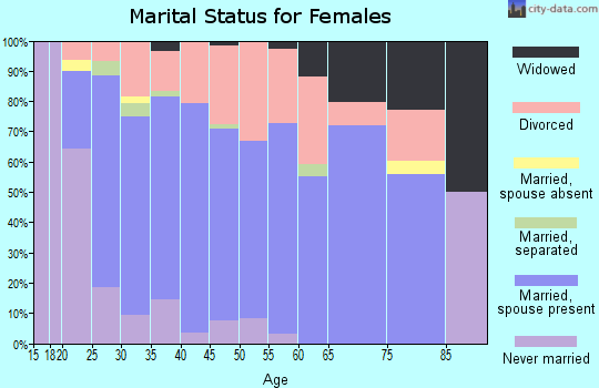 Zip code 35040 marital status for females