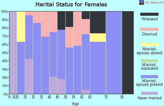 Zip code 35053 marital status for females