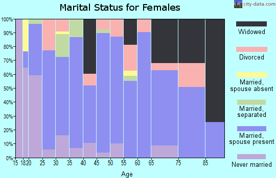 Zip code 35079 marital status for females