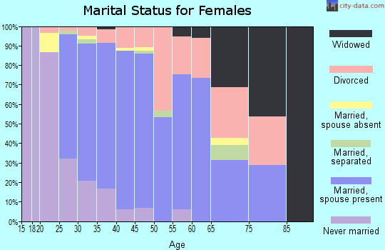 Zip code 35080 marital status for females