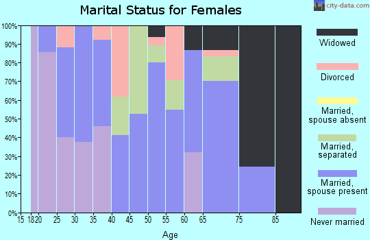 Zip code 35089 marital status for females