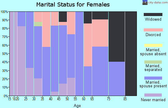 Zip code 35091 marital status for females
