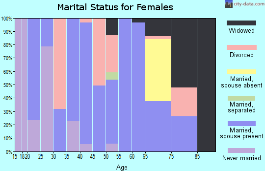 Zip code 35097 marital status for females