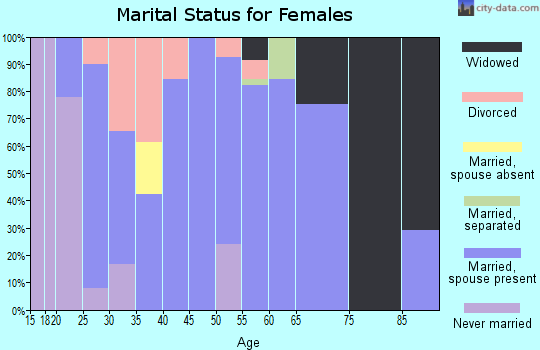 Zip code 35133 marital status for females