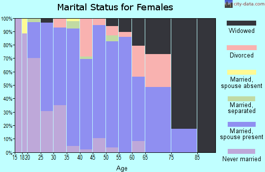 Zip code 35171 marital status for females