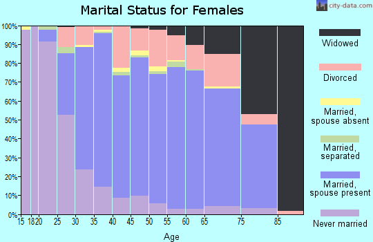 Zip code 35242 marital status for females