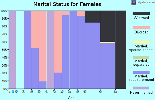 Zip code 35544 marital status for females