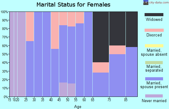 Zip code 35741 marital status for females