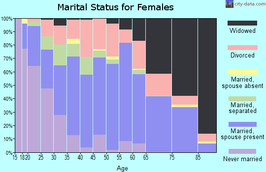 Zip code 35904 marital status for females