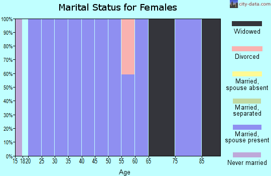 Zip code 35975 marital status for females