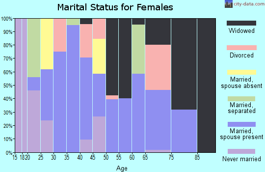 Zip code 35981 marital status for females