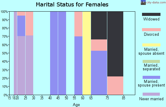 Zip code 36205 marital status for females